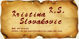 Kristina Slovaković vizit kartica